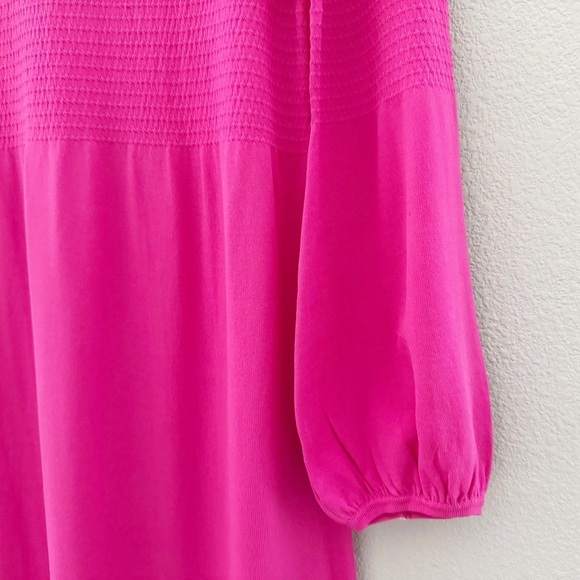 Pomander Place Lennox Maxi Dress Knit Blouson Sleeve Pink Feminine Elegant L - Picture 9 of 13